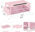 2-Tier AUPSEN Pink Desk Organizers and Accessories, Wood Computer Monitor Stand with Drawer, Pen Storage & Phone