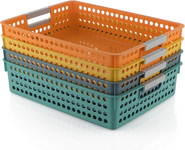 Skelang Multicolor Storage Basket, Classroom Organization, A4 Paper Trays Organizer, Storage for Classroom