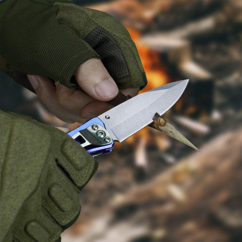 Mossy Oak Folding Pocket Knife, 7-inch Stainless Steel Drop Point Blade EDC Multi-Functional Tool