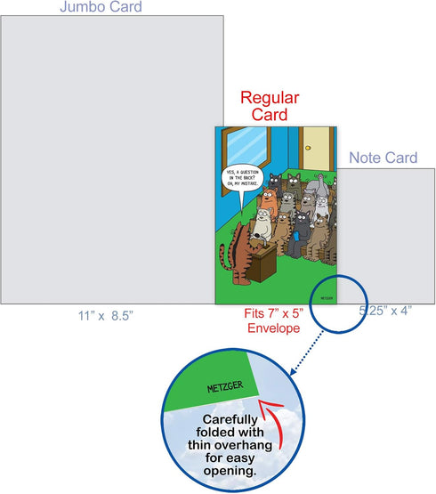 NobleWorks - 1 Funny Animal Card for Birthdays - Pet Cat and Dog Humor, Birthday Notecard with Envelope