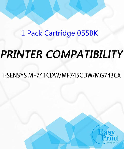 EASYPRINT (1-Pack, No Chip) Compatible Toner Cartridge Replacement for Canon 055 (1 Black) for LBP664Cdw MF740Cdw