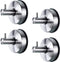 YOHOM 4Pcs Vacuum Suction Cup Hooks, Shower Towel Holder, Brushed Stainless Steel Kitchen Storage Organizer