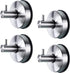 YOHOM 4Pcs Vacuum Suction Cup Hooks, Shower Towel Holder, Brushed Stainless Steel Kitchen Storage Organizer