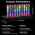 (E2-Rechargeable) Audio Visualizer Gadget Rechargeable RGB Sound Activated Light Bar, Music Spectrum Analyzer Display