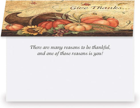 Current Harvest Thanksgiving Greeting Cards Set, 6 Large 5 x 7-Inch Cards, Assortment of 3 Unique Designs