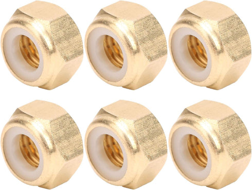 50Pcs Self-Locking Nut, Pure Copper M3/M4/M5/M6 Nuts, Anti-Loose Fastener, Hardware Accessories for Industrial Use (M6)
