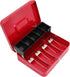 Key,Tiered,4 5 Slots,11.8" 9.5" 3.5",Red xydled Cash Box with Money Tray and Key Lock,Money lock box with Cash