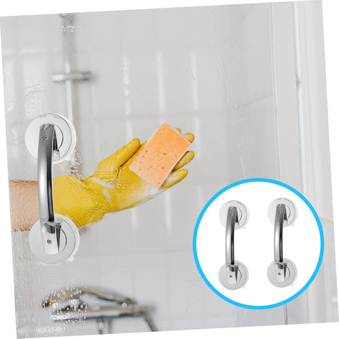 2 Mikikit Pcs Door Handle Suction Cup Shower Grab Bars for Seniors Window Pulls Easy to Install for Bathroom Hotel