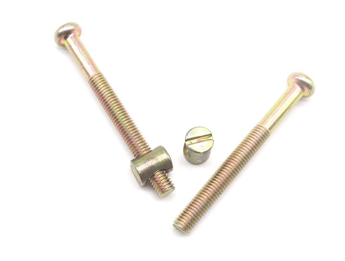 binifiMux 6-Pack M8 x 80mm Hex Socket Cap Screw Crib Bolt Allen Head and Furniture Barrel Nut, Zinc Plated