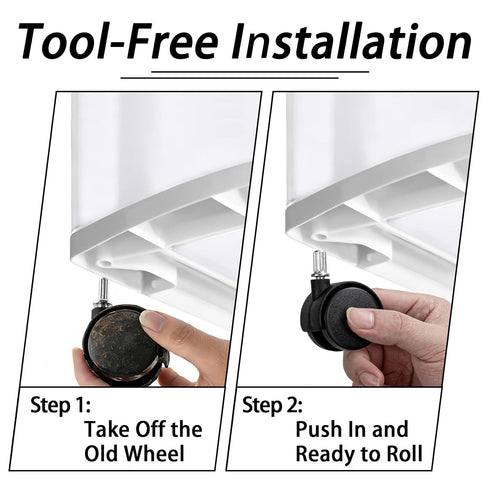 Fevbcnrj 4 3 M8 360-Degree PCS Replacement Casters Wheels Compatible with Sterilite Drawer Cart, Utility Cart Wheels