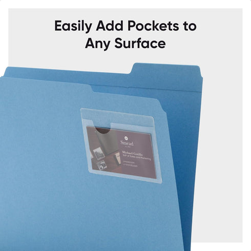Smead Self-Adhesive Poly Pocket, Document Size, Clear Adhesive Pockets, 100 per Box