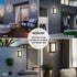 18W 3000K IP64 (1 Pack) LANFU LED Modern Rectangular Outdoor Wall Sconce Outside Light for House Patio, Black with Full