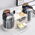 Rotating Desk Organizer with 2 Pen Holders, 10 Slots Pencil Holder, 3 Drawer Art Supply Storage Box Caddy for Office,