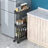 Sooyee 3 Tier Rolling Cart with Wheels, Slim Storage Organizer for Office, Bathroom, Kitchen, and Laundry Room, Black