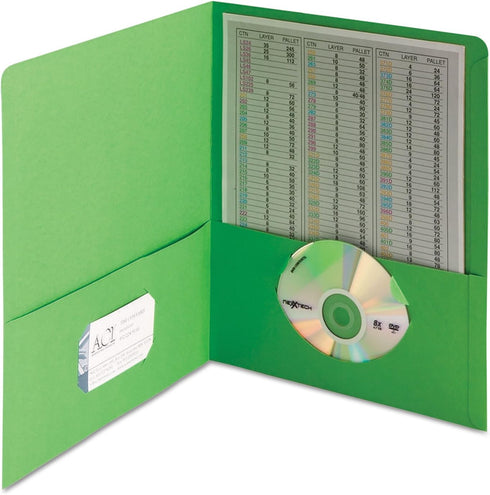 Smead Two-Pocket Heavyweight Folder, Letter Size, Green, 25 per Box (87855)