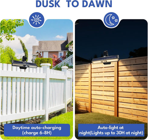 2 Pack 3 36 6500K Clip On Solar Motion Lights Outdoor, Modes Fence Lights Solar Powered, LEDs Waterproof, Portable