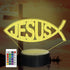 Attivolife Jesus 3D Night Light, Illusion Optical Hologram LED Lamp with Remote