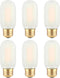 Frosted T45 LED Bulb, Vintage E26 Base, 40 Watt Equivalent, Dimmable, 4W 2700K Soft Warm White, 6 Count