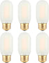 Frosted T45 LED Bulb, Vintage E26 Base, 40 Watt Equivalent, Dimmable, 4W 2700K Soft Warm White, 6 Count