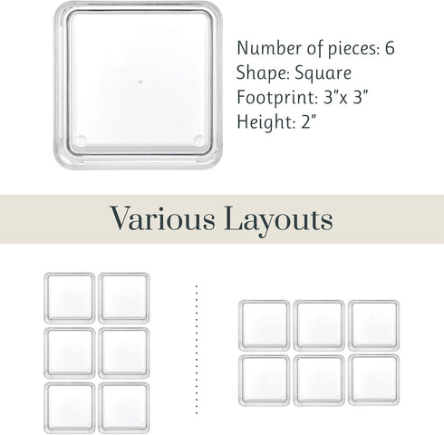 STORi SimpleSort 6-Piece Stackable Clear Drawer Organizer Set, Small Makeup Vanity Storage Bins, Made in USA