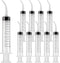 JMU 10 Pcs Dental Irrigation Syringe with Curved Tip, 12cc Wisdom Teeth Syringe for Dental Care Lab