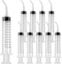 JMU 10 Pcs Dental Irrigation Syringe with Curved Tip, 12cc Wisdom Teeth Syringe for Dental Care Lab