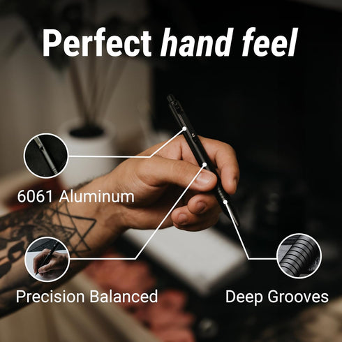 Everyman Black Grafton Pen - Premium Gel Ink, EDC Metal Pen, Luxury Writing Instrument, Perfect Gift for Men