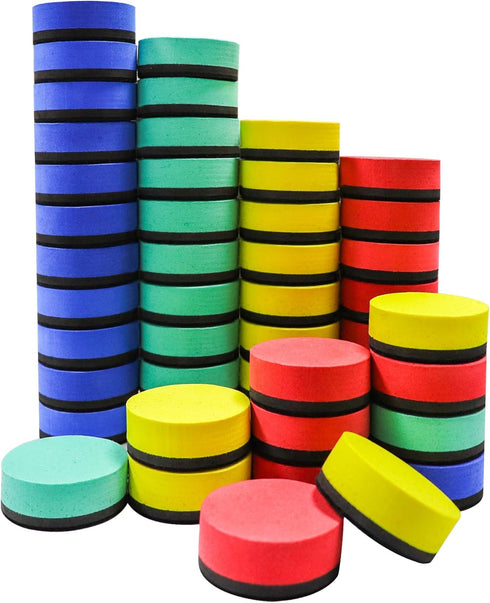 Mini Dry Erase Erasers, IHPUKIDI 48 Pack Magnetic Whiteboard Dry Erasers, Chalkboard Cleaner Wiper for Kids, Classroom