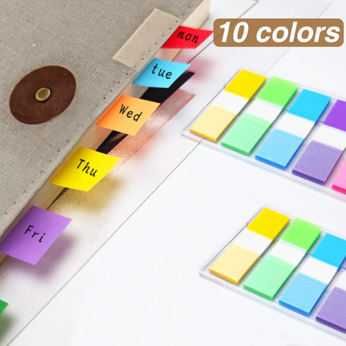KICNIC Page Markers Sticky Index Tabs, 500 Pcs Fluorescent Pop Up Note Flags, 1.77 X 0.47 Inch Tabs for Notebooks.