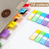 KICNIC Page Markers Sticky Index Tabs, 500 Pcs Fluorescent Pop Up Note Flags, 1.77 X 0.47 Inch Tabs for Notebooks.