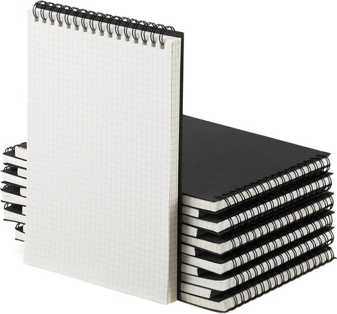 Graph Paper Spiral Notepad A5, Top Wirebound Notepad with 140 Pages for Writing, Sketching, and Drawing