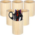yeeplant Set Of 6 Cylindrical Wooden Pen Holders, Unfinished Natural Wood Desk Organizer