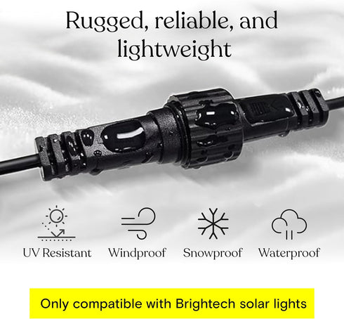 Brightech 6 Ambience Pro Waterproof Extension Cable for Solar Outdoor String Lights, Ft Extension Cord aka Wire