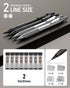 Nicpro 4 Pack Metal Mechanical Pencil Set 0.5 mm & 0.7mm with Case, Artist Pencil MP1000 with 8 Tubes HB & 2B Lead Refill, 3 Eraser, 9 Eraser Refill For Art Writing Drafting Drawing,Black & Silver by Nicpro