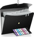 Sooez 7 Pocket Expanding File Folder, Premium Accordion File Organizer, Letter Size Folders for Documents, Black
