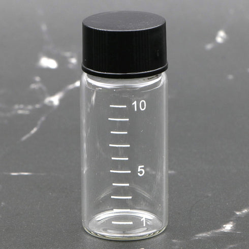 50pcs Clear Glass Vials with Black Screw Caps, 10ml Empty Bottles for Essential Oil