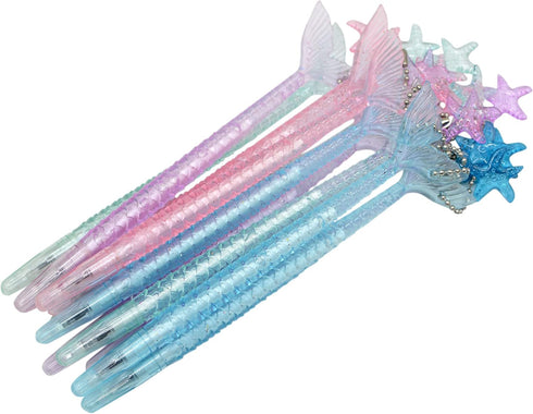 YYaaloa 12pcs Cute Mermaid Novelty Gel Ink Writing Pens 0.5 mm Black Ink Fun Kawaii Pens Bulk for Kids Office School Supplies