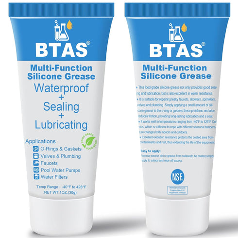 1 oz 1 BTAS Plumbers Silicone Grease Food Grade for Faucet O Ring Valve Rubber Pool Pump Lubricant Sealing Waterproof