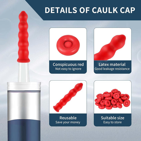 Zonon 100 Pieces Caulk Cap, Caulk Saver Finishing Tool Tube Covers for Sealing and Preserving, Red