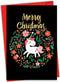 NobleWorks Merry Christmas Card with Envelope - Funny Animal Humor Kids Xmas Card for Holiday Greetings