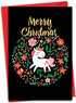 NobleWorks Merry Christmas Card with Envelope - Funny Animal Humor Kids Xmas Card for Holiday Greetings