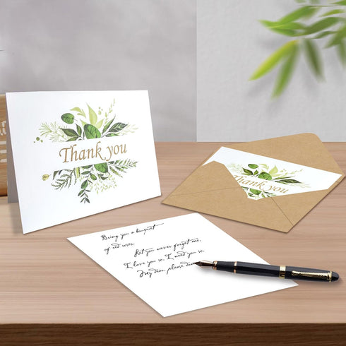 YOCHANDA 30 Pack (30 PACK) Floral Thank You Cards With Envelopes & Stickers, Thank You Cards for Birthday, Wedding