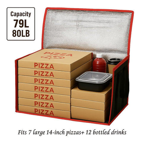 3-Pack Warmer/Frozen, Bodaon Insulated Food Delivery Bag, XXXL Pizza Cooler Bags, Rideshare Delivery Bag, Cold/Hot