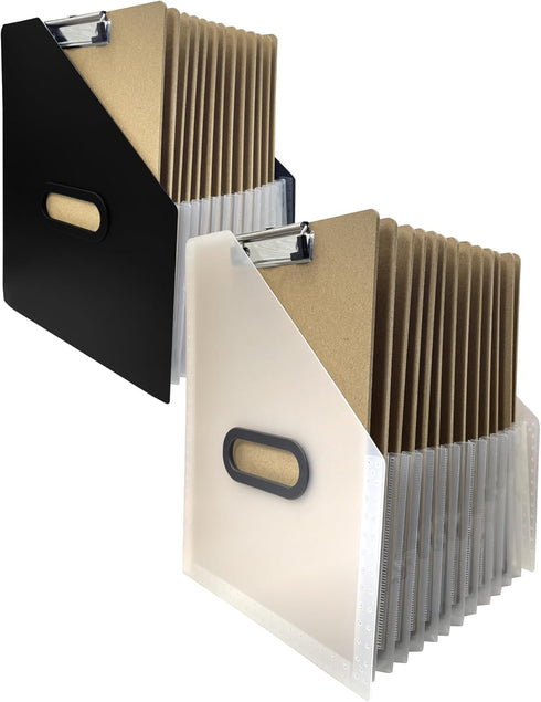 Clipboard Holder - 2 Pack Accordion Expanding Clipboard Stand, Vertical Storage Holder for School, Home, Office