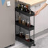 SPACELEAD Slim Storage Cart,3 Tier Bathroom Rolling Utility Cart Storage Organizer Slide Out Cart, Mobile Shelving Unit Organizer trolley for Office Bathroom Kitchen Laundry Room Narrow Places, Black by SPACELEAD