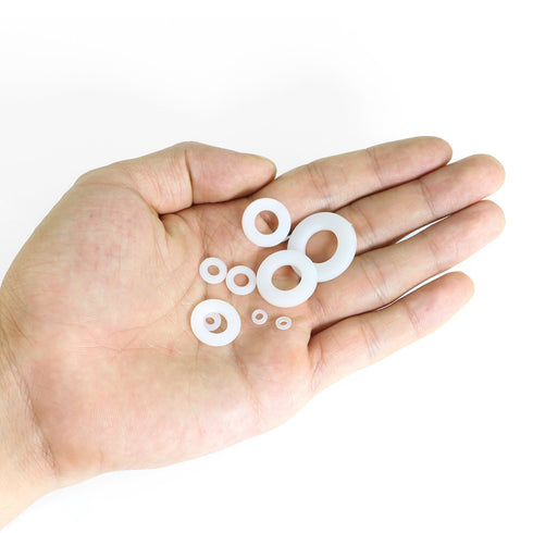 Nylon Flat Washer Assortment Set – 600 Pieces, 9 Sizes - M2 M2.5 M3 M4 M5 M6 M8 M10 M12