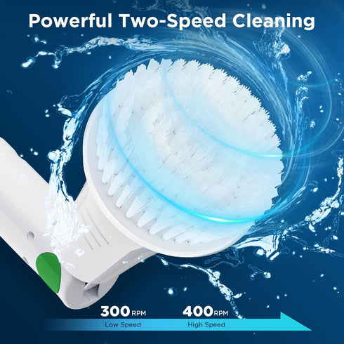 2024 4 Electric Spin Scrubber, New Bathroom Cleaner, Power Shower Cleaning Brush with Extendable Handle & Brush Heads