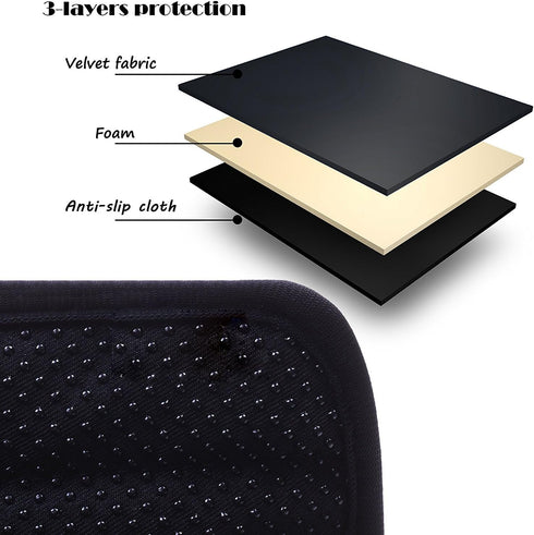 Wanty 2 Pieces Home Office Polyester Armrest Slipcovers, Durable Machine Washable (Black)
