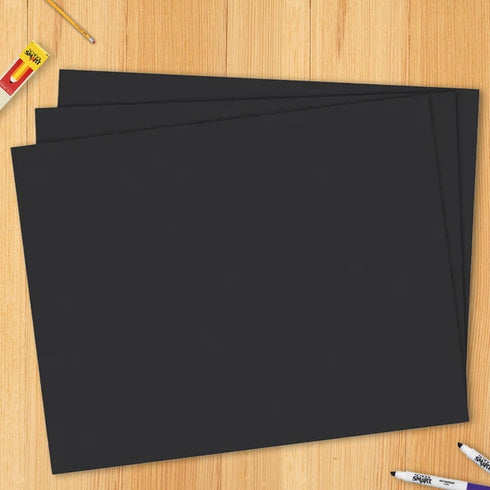 School Smart Black Railroad Poster Board Paper, 22 x 28 Inches, 6-Ply, Pack of 25