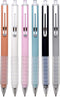 Linbsunne Ballpoint Pens, Medium Point 1mm Black Ink, Super Soft Grip, Retractable Office Pens, 6 Pack